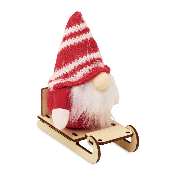 FROSTY SLEIGH - Gnome on wooden sleigh - Red