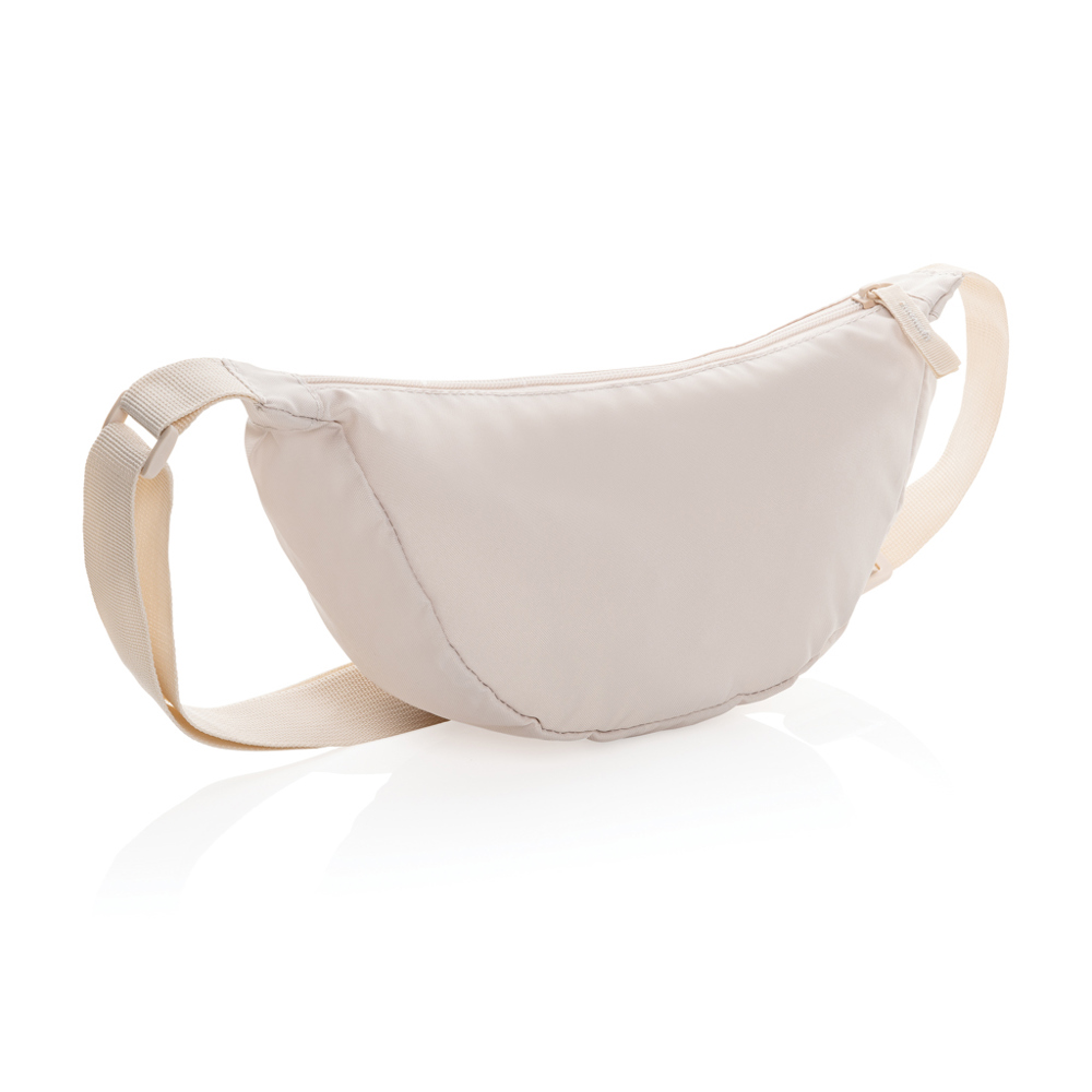 Crescent AWARE™ RPET half moon sling bag - beige (± PMS Warm Grey 1)