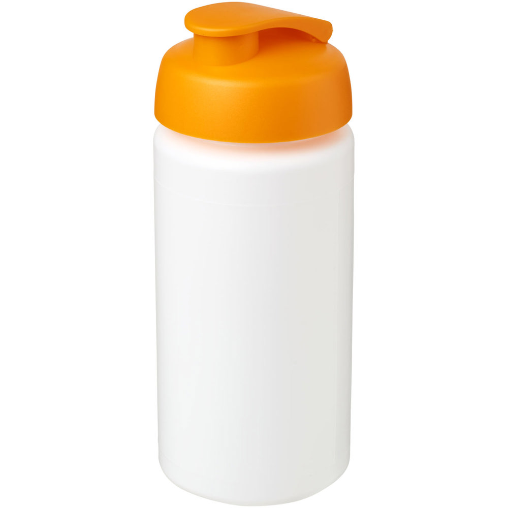 Baseline® Plus grip 500 ml flip lid sport bottle - White, Orange