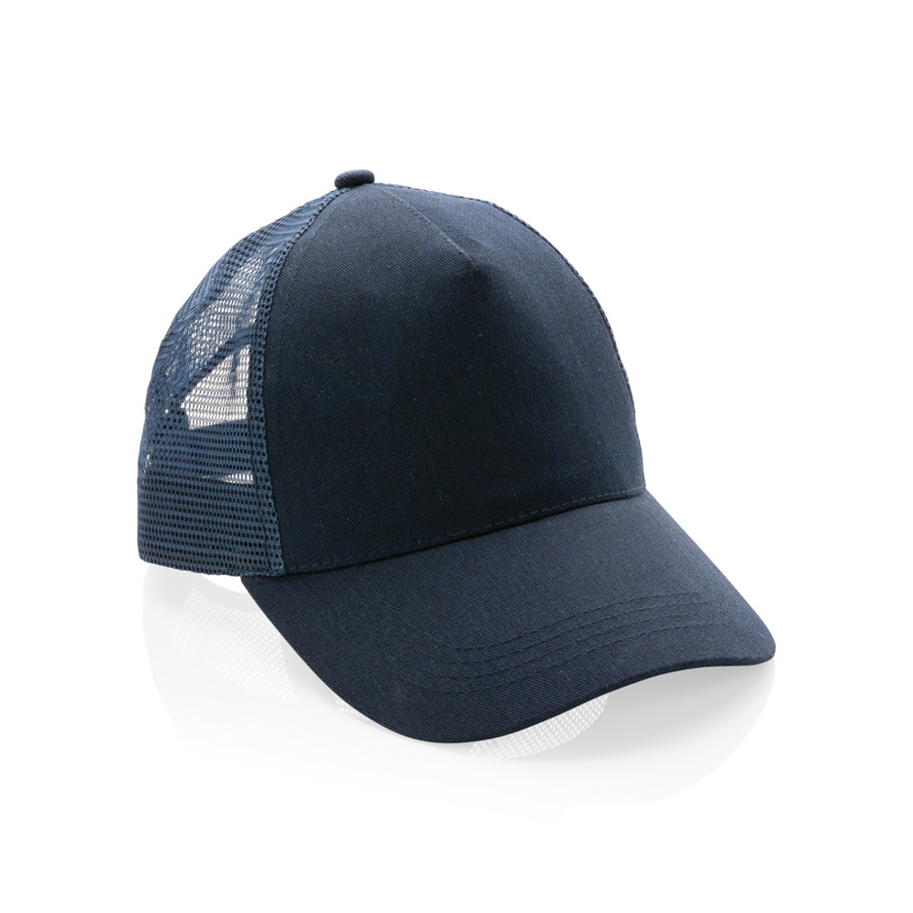 Impact AWARE™ Brushed rcotton 5 panel trucker cap 190gr - navy (± PMS 539)