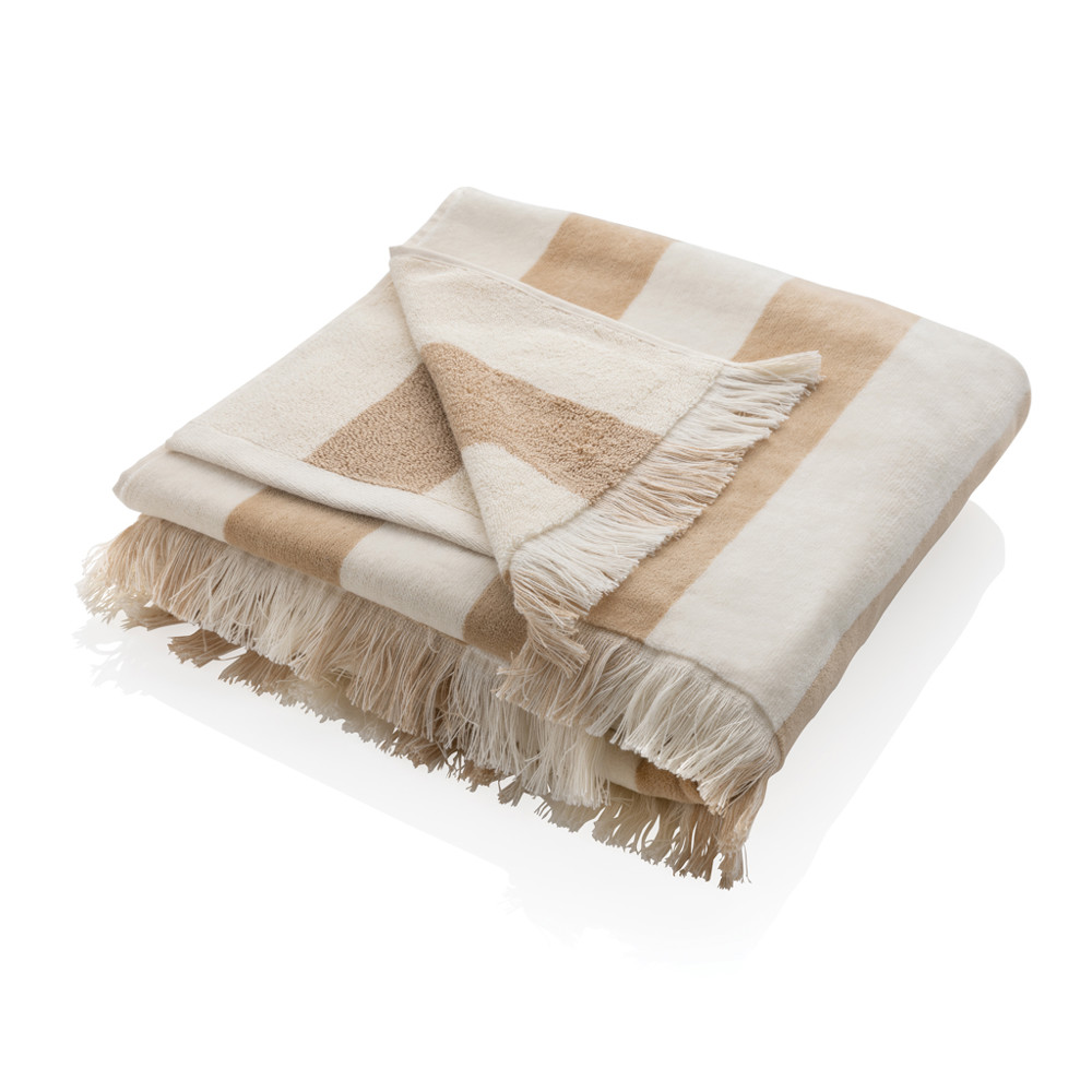 Ukiyo Yukari AWARE™ XL deluxe beach towel 100x180cm - brown (± PMS 14-1208 TCX)