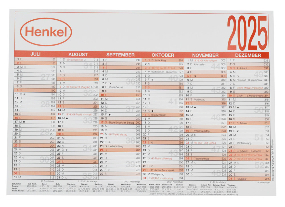 Henkel Table Calendar A5