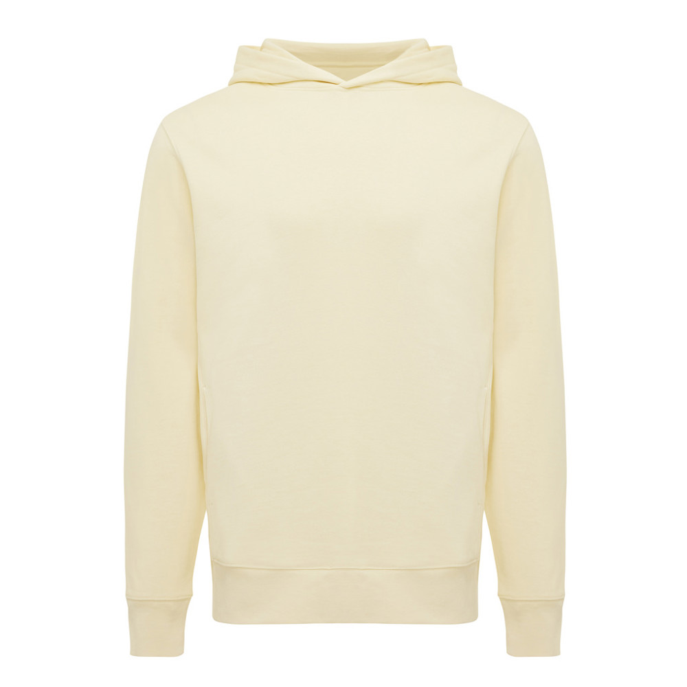 IQONIQ Yengo recycled cotton hoodie with sidepockets - cream yellow (± PMS 12-0717 TCX)