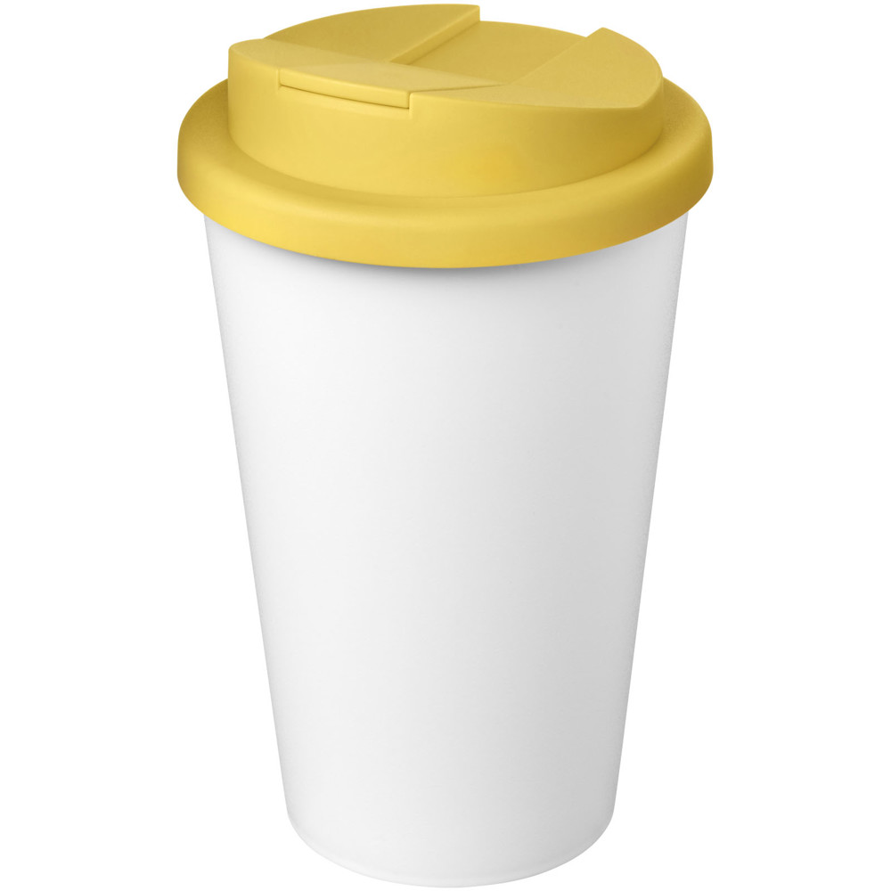 Americano® Eco 350 ml recycled tumbler with spill-proof lid - Yellow, White