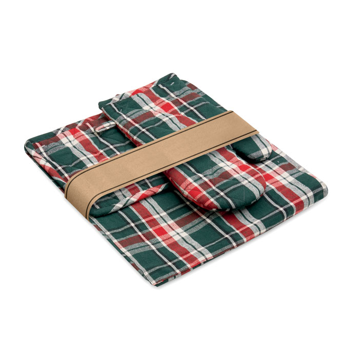 SANTAPRON - Chequered cotton kitchen set