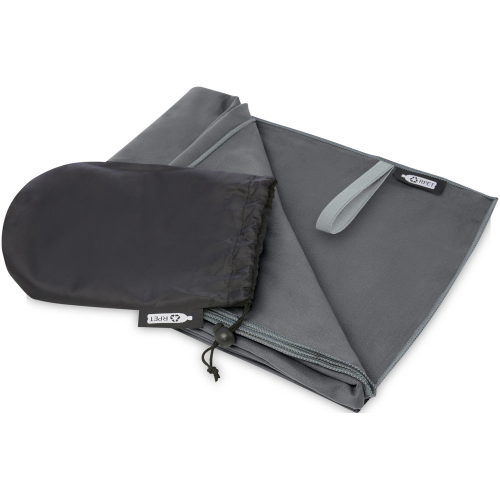 Pieter recycled PET ultra lightweight and quick dry towel 130 x 80 cm - Grey