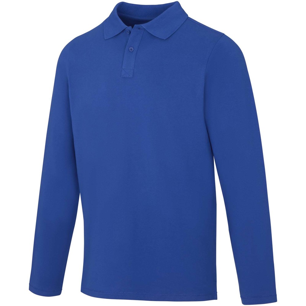 Calgary 180 g/m2 long sleeve men's polo - Blue