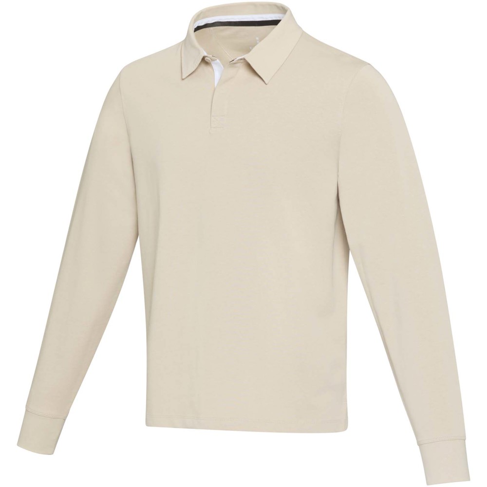 Clyde unisex organic rugby polo sweatshirt - Oatmeal