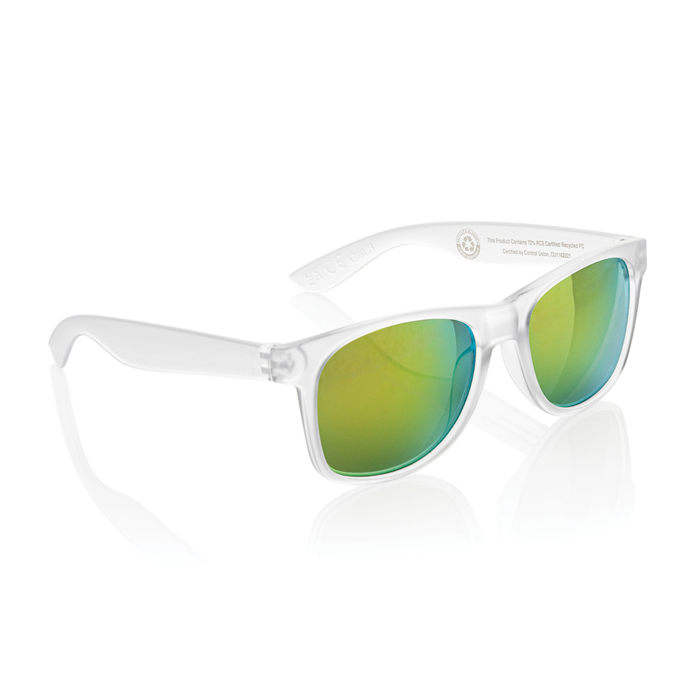 Gleam RCS recycled PC mirror lens sunglasses - white (± PMS White)