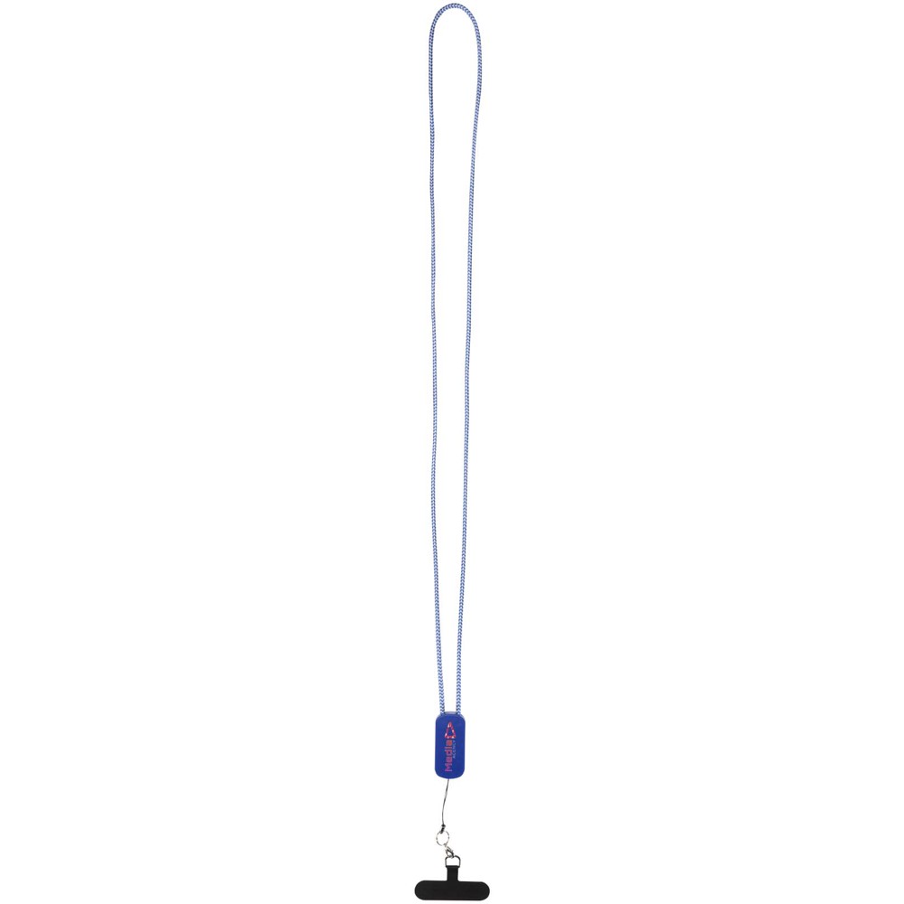 Anser recycled plastic smartphone lanyard with 27W 5-in-1 built-in cable