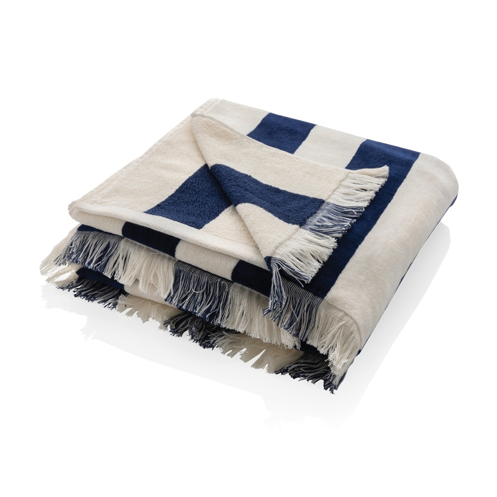 Ukiyo Yukari AWARE™ XL deluxe beach towel 100x180cm - navy (± PMS 19-3932 TCX)