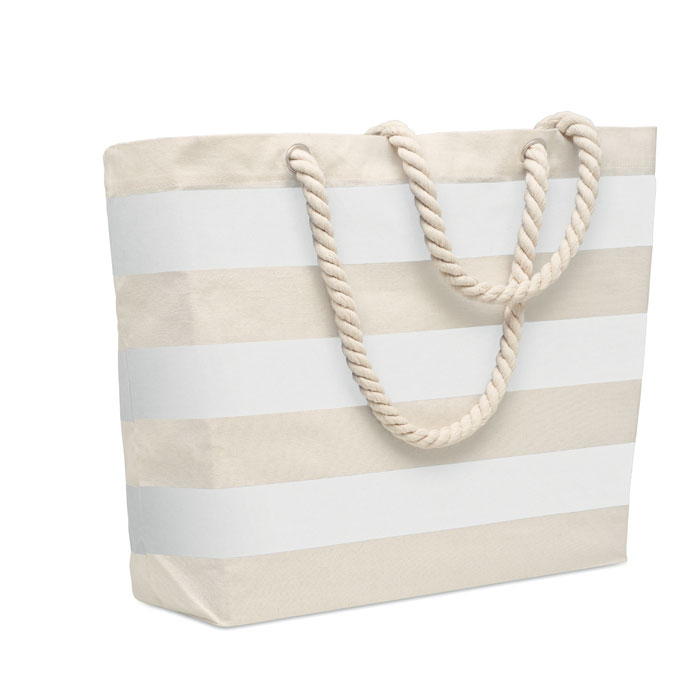 HEAVEN STRIPE - Cotton beach bag 220 gr/m² - white