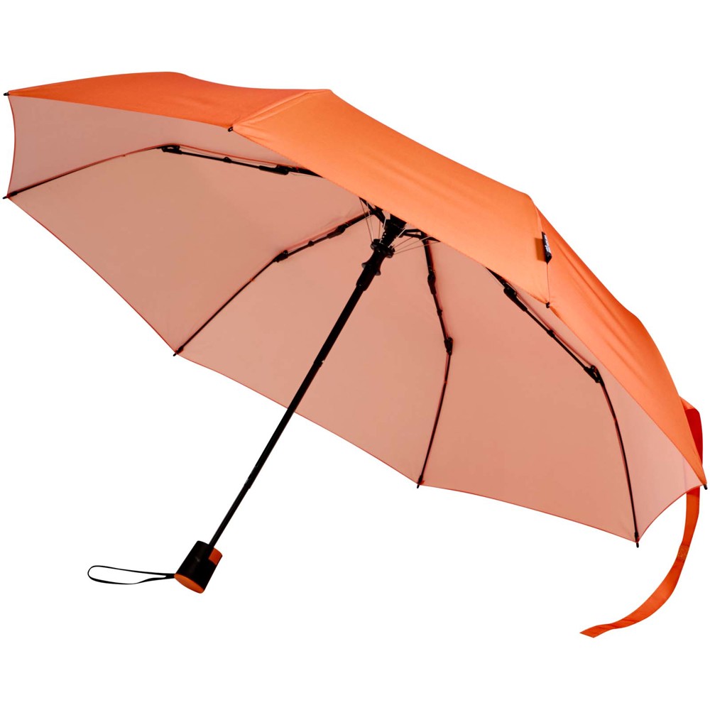 Agnes 21" foldable auto open RPET umbrella - Orange