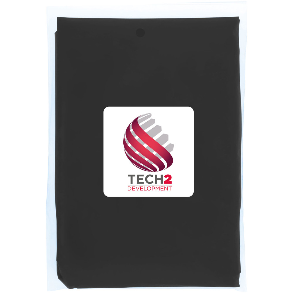 Mayan recycled plastic disposable rain poncho with storage pouch