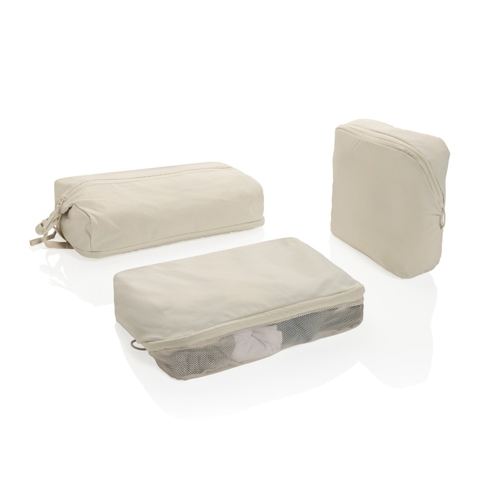 KENTO URBAN RCS recycled nylon packing cube set - beige (± PMS 2330C)