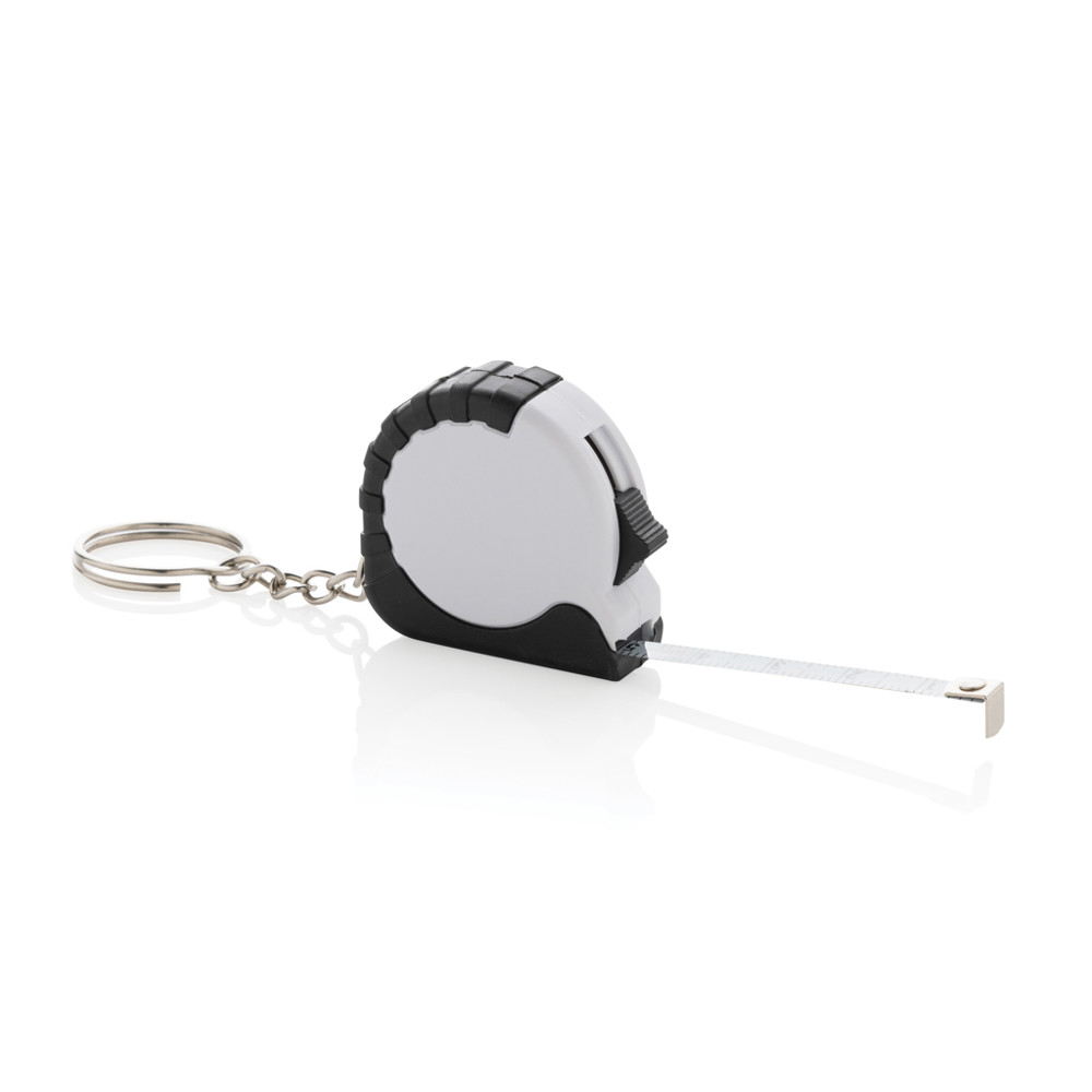 MeasureMate RCS reycled ABS 1 meter tape keychain - white (± PMS White)