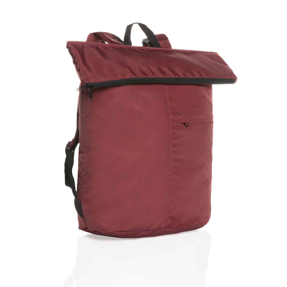Dillon AWARE™ RPET lightweight foldable backpack - red (± PMS 19-1934 TCX)