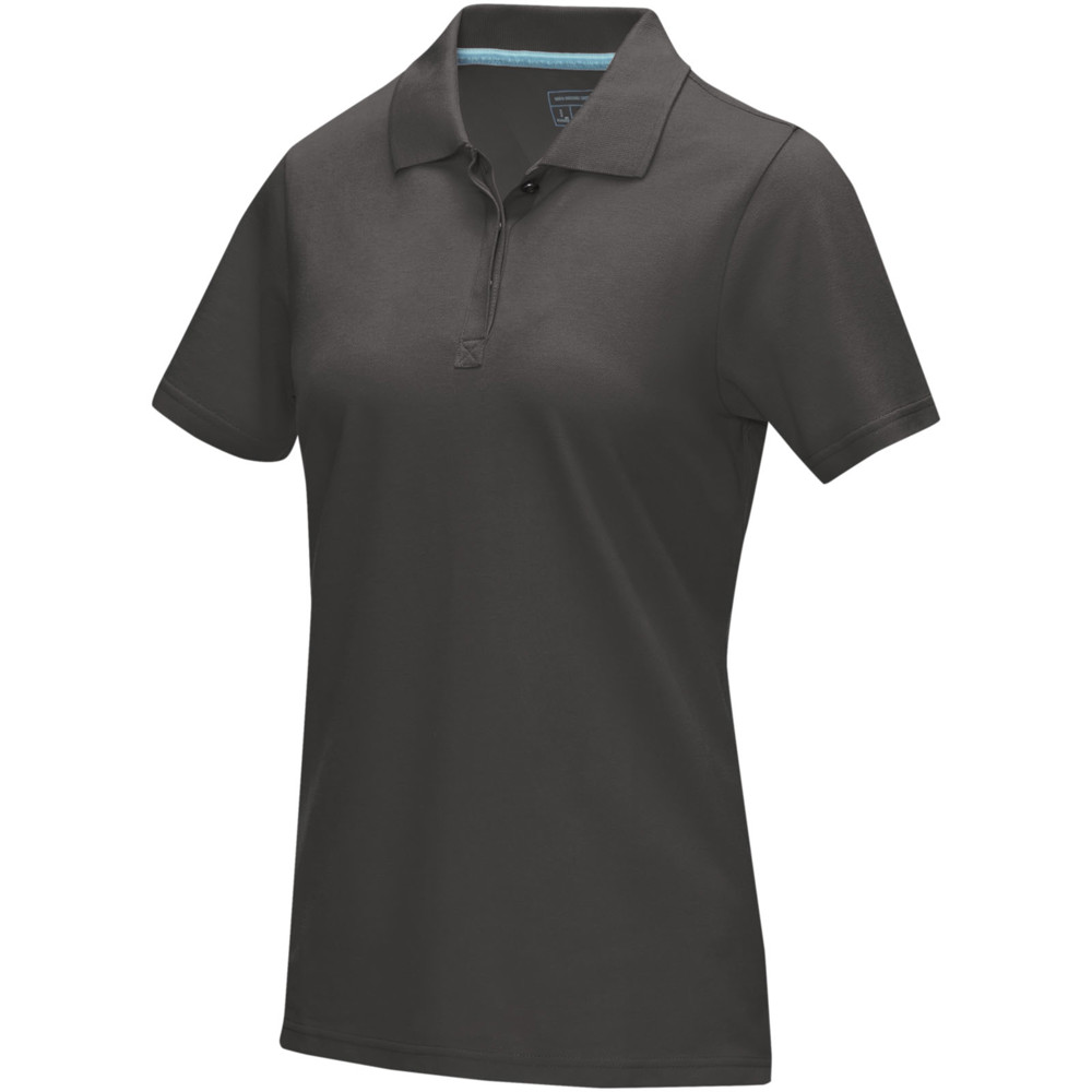 Graphite short sleeve women’s organic polo - Storm grey