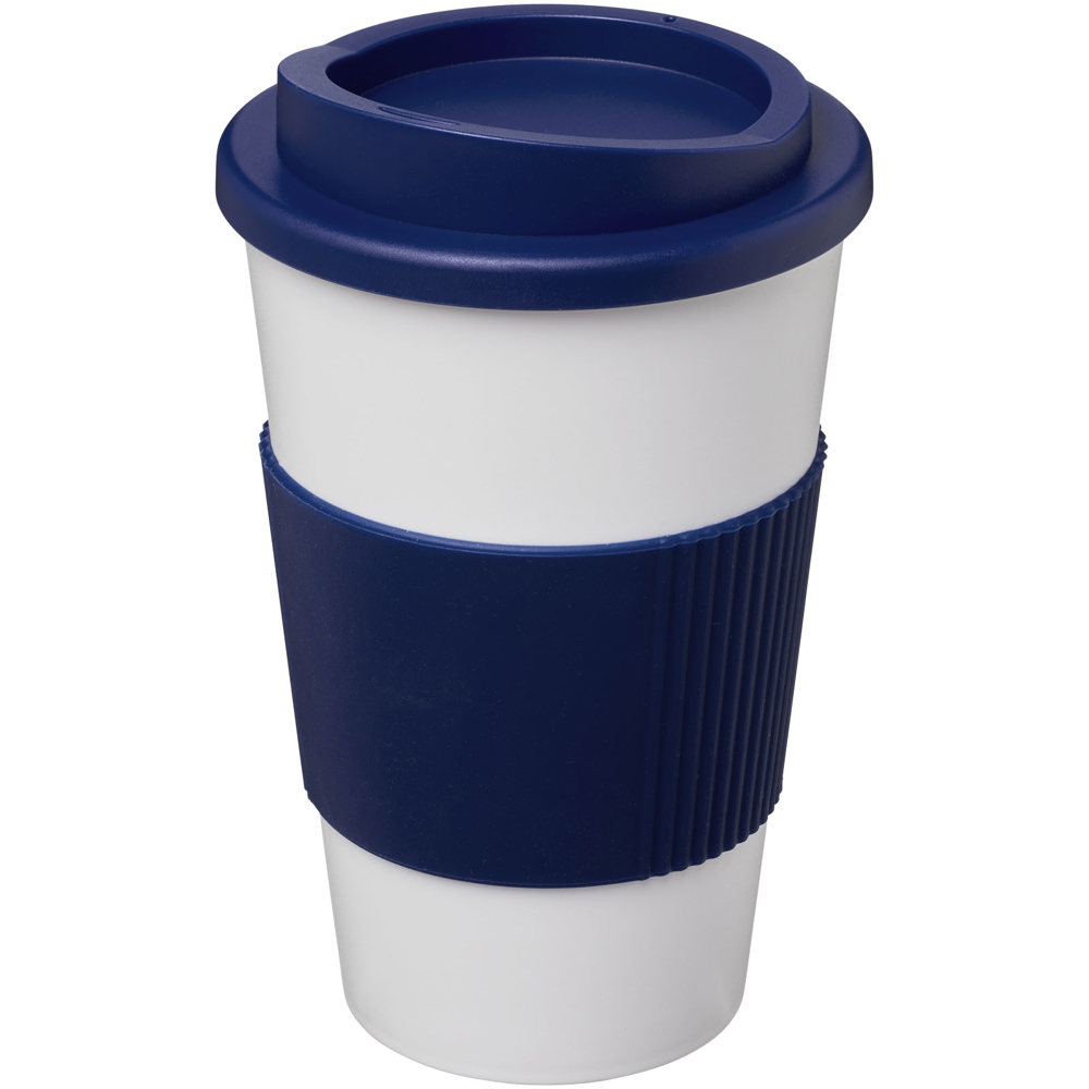 Americano® 350 ml insulated tumbler with grip - Blue, White