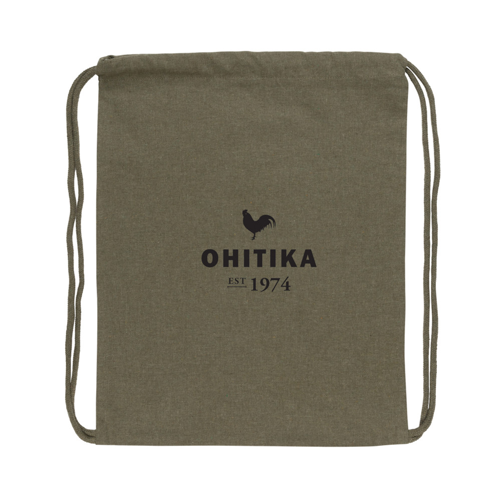 Impact AWARE™ recycled cotton drawstring backpack 145g