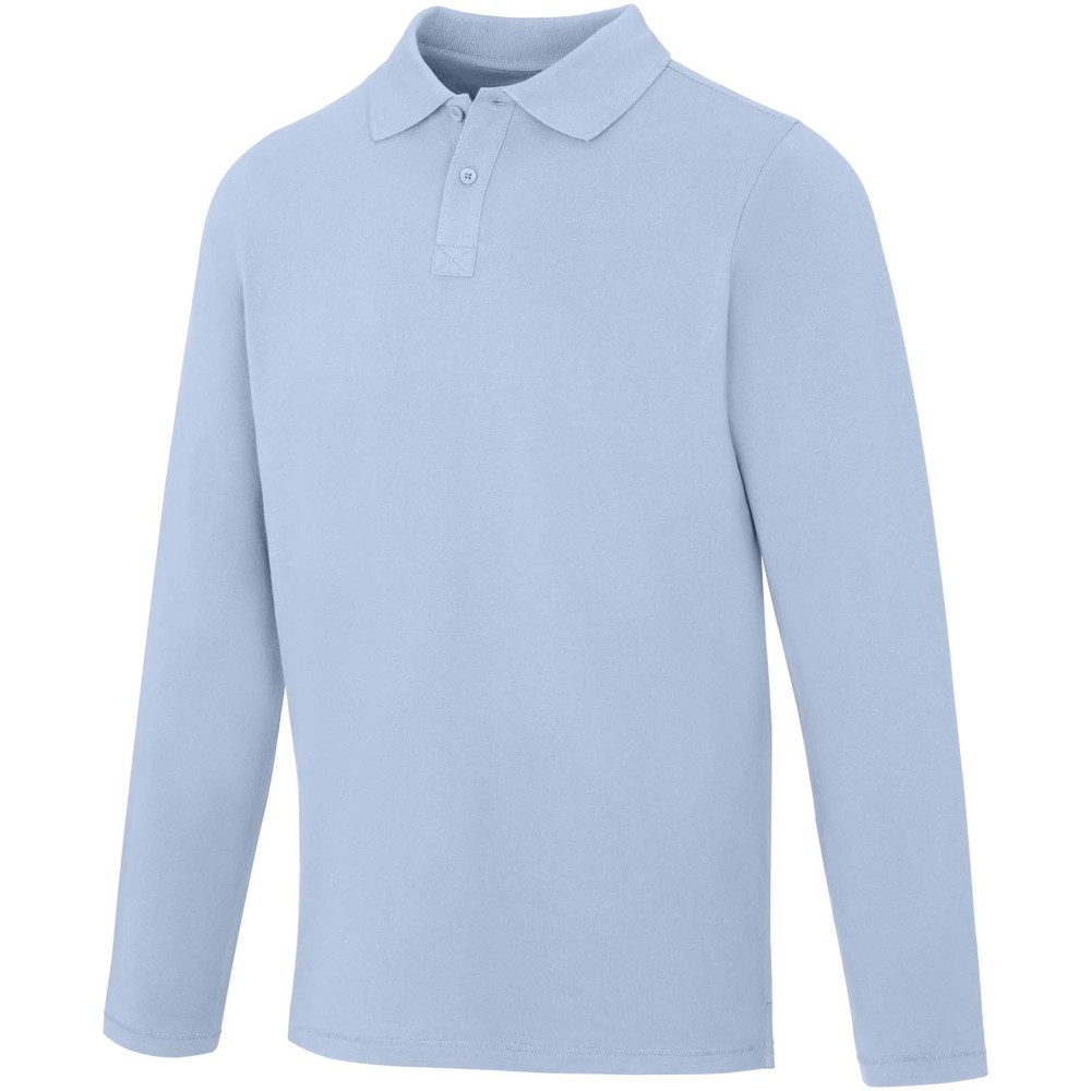 Calgary 180 g/m2 long sleeve men's polo - Mist Blue