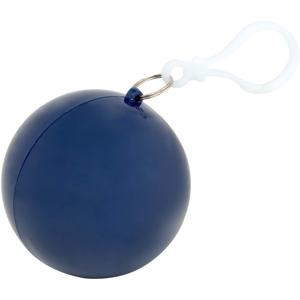 Fog poncho in round plastic container with carabiner