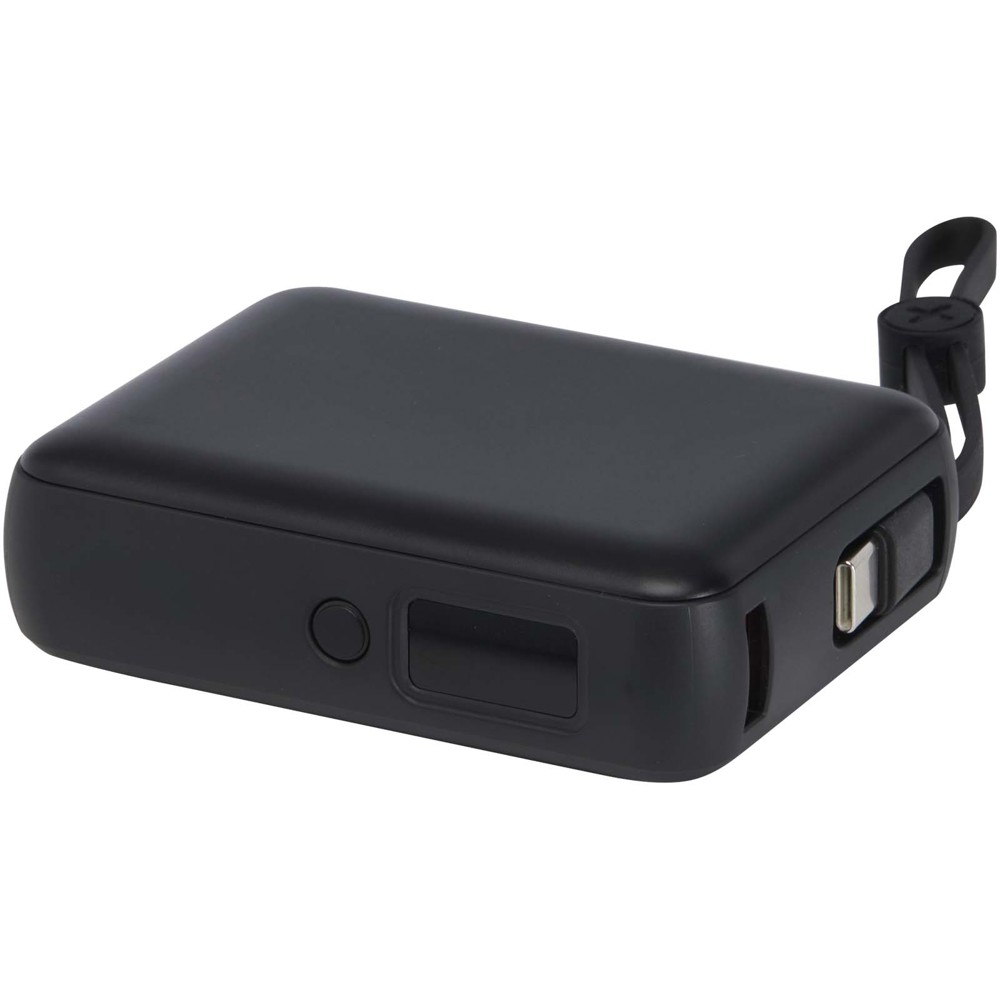 Acrux 10.000 mAh 35W tablet power bank with built in Type-C cable - made from recycled plastic