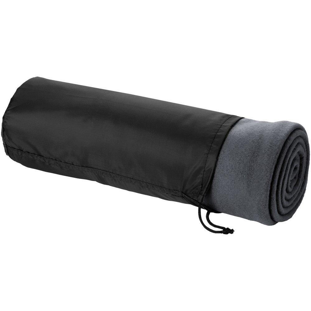 Huggy fleece plaid blanket with carry pouch 150x120 cm - Anthracite