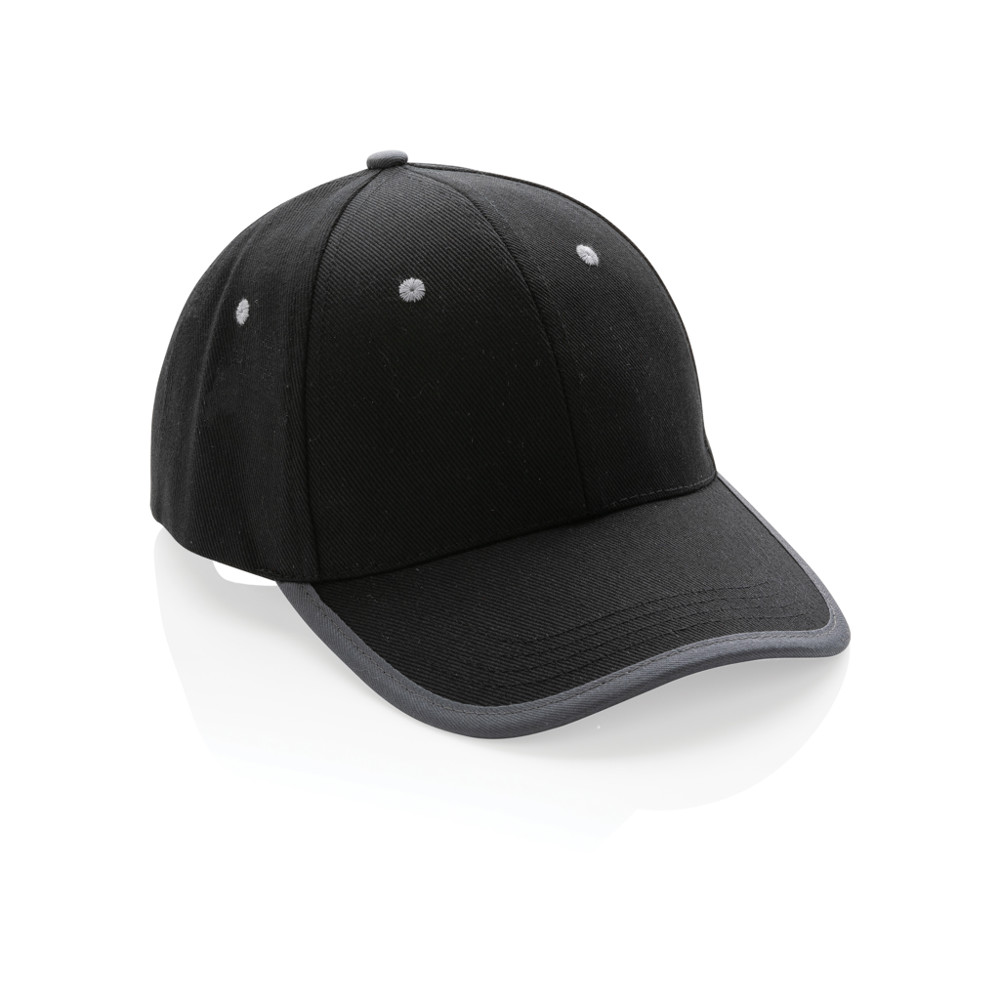 Impact AWARE™ Brushed rcotton 6 panel contrast cap 280gr - black (± PMS Black)