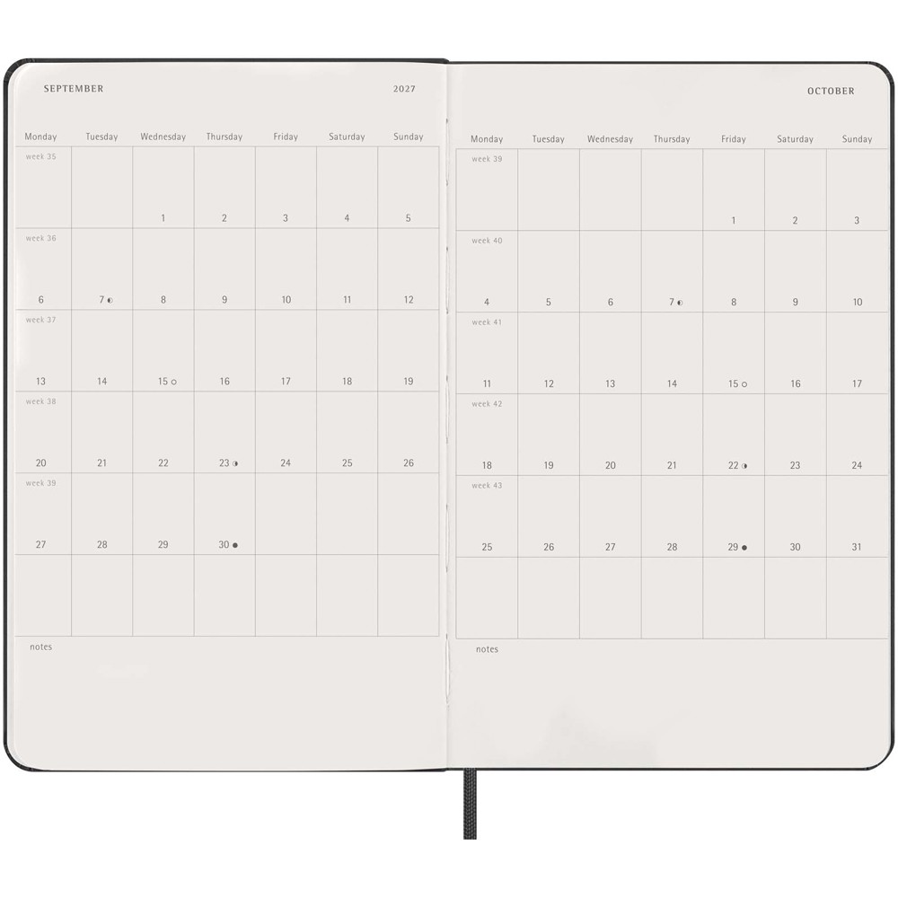 Moleskine hard cover 12 month L daily planner