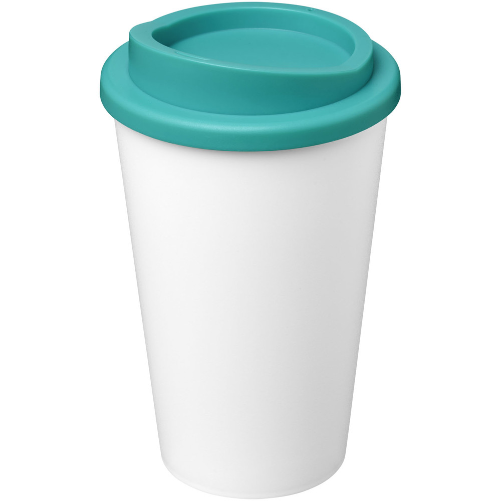 Americano® Eco 350 ml recycled tumbler - White, Aqua blue