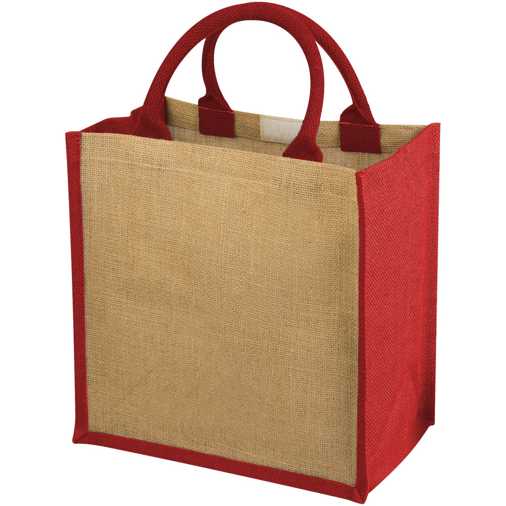 Chennai jute tote bag 16L - Natural, Red