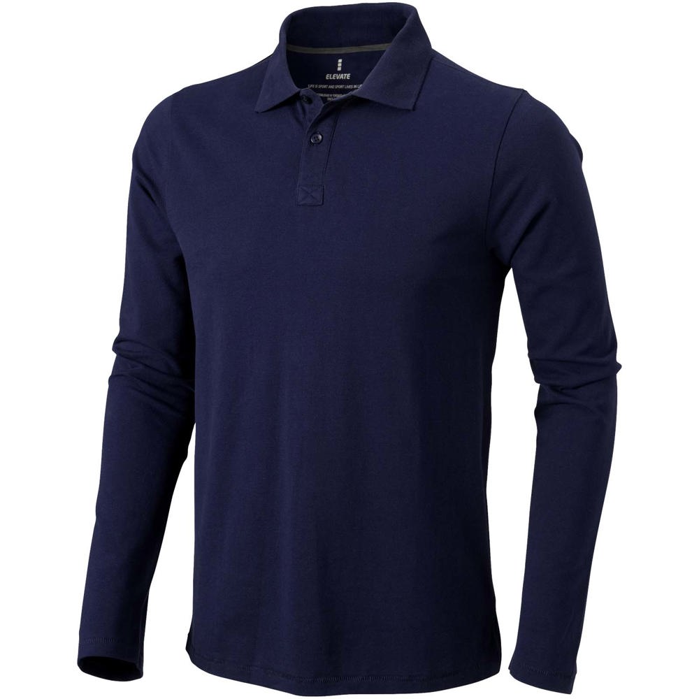 Calgary 180 g/m2 long sleeve men's polo - Navy