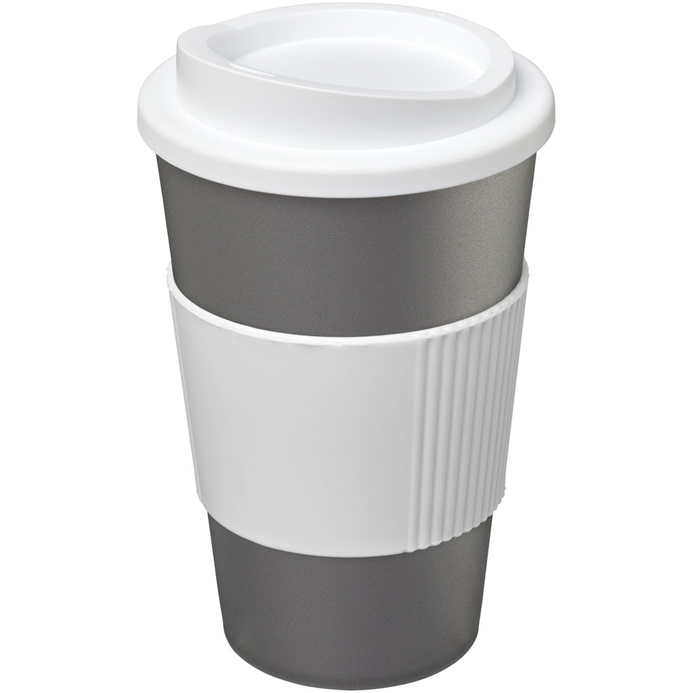 Americano® 350 ml insulated tumbler with grip - Silver, White