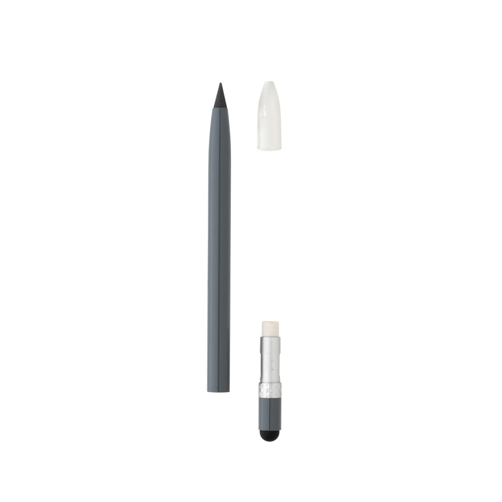 Aluminium inkless pen with eraser