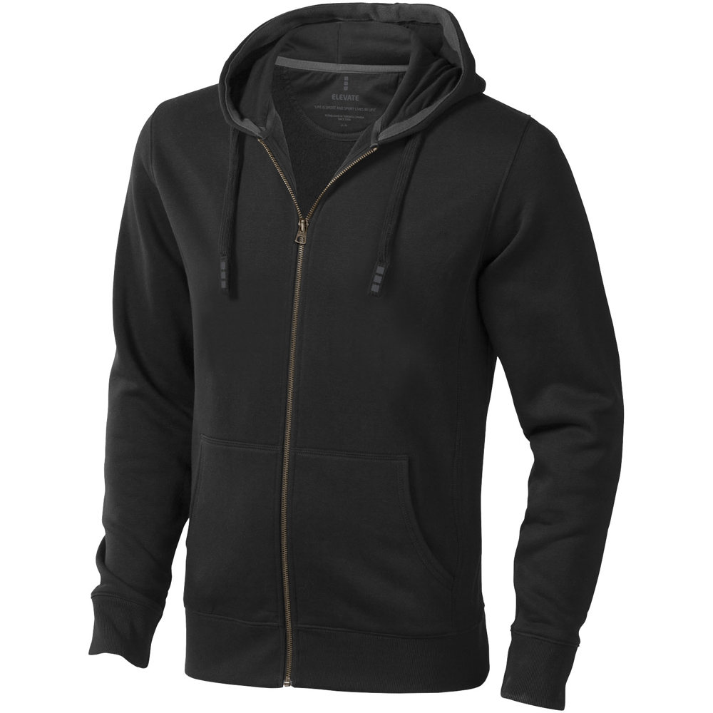 Arora 300 g/m2 unisex full zip hoodie - Black