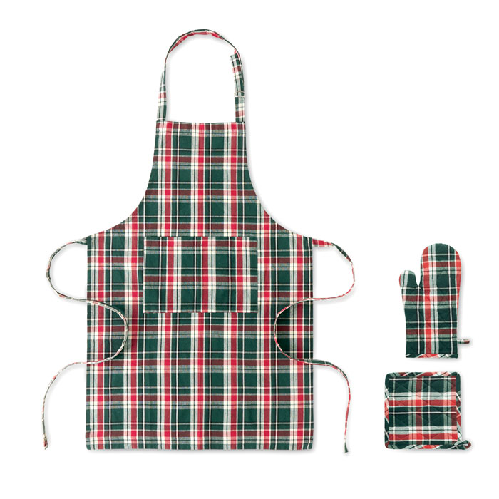 SANTAPRON - Chequered cotton kitchen set