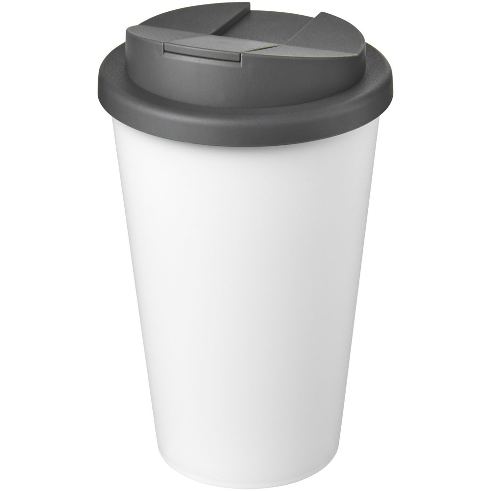 Americano® Eco 350 ml recycled tumbler with spill-proof lid - Grey, White