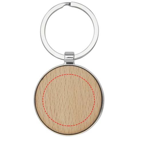 Moreno beech wood round keychain