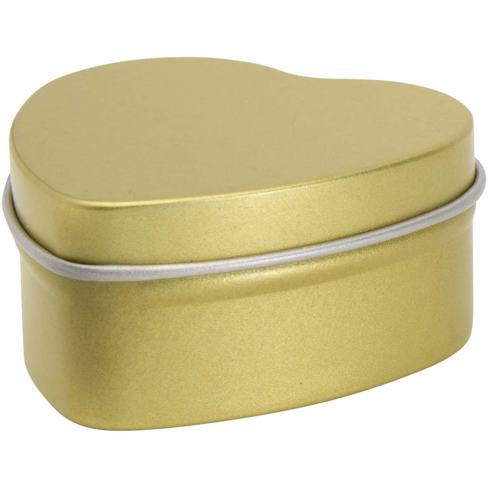 Blissful heart-shaped tin candle with vanilla aroma