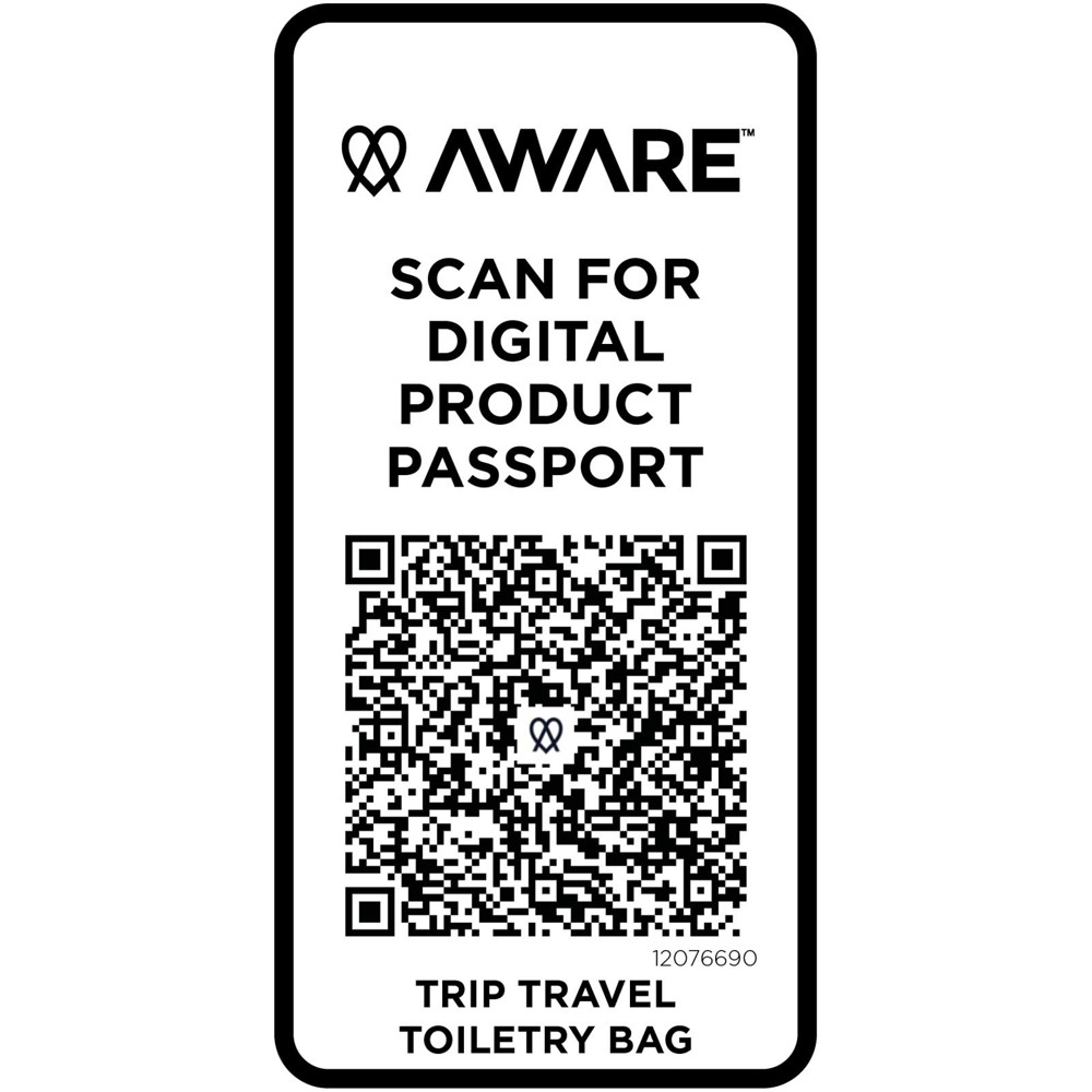 Trip Aware™ recycled travel toiletry bag 6L