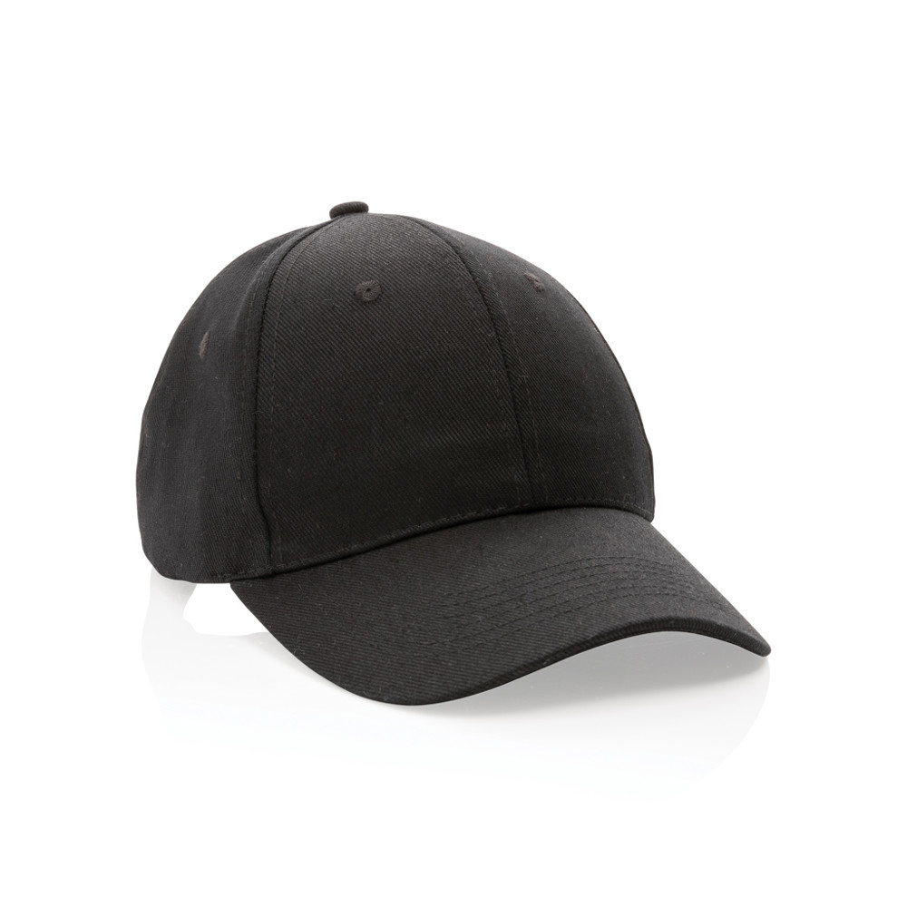 Impact 6 panel 280gr Recycled cotton cap with AWARE™ tracer - black (± PMS Black)