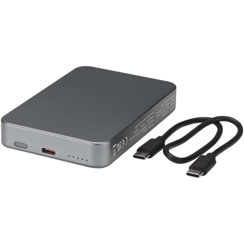Avis 10.000 mAh RCS recycled aluminium magnetic power bank 