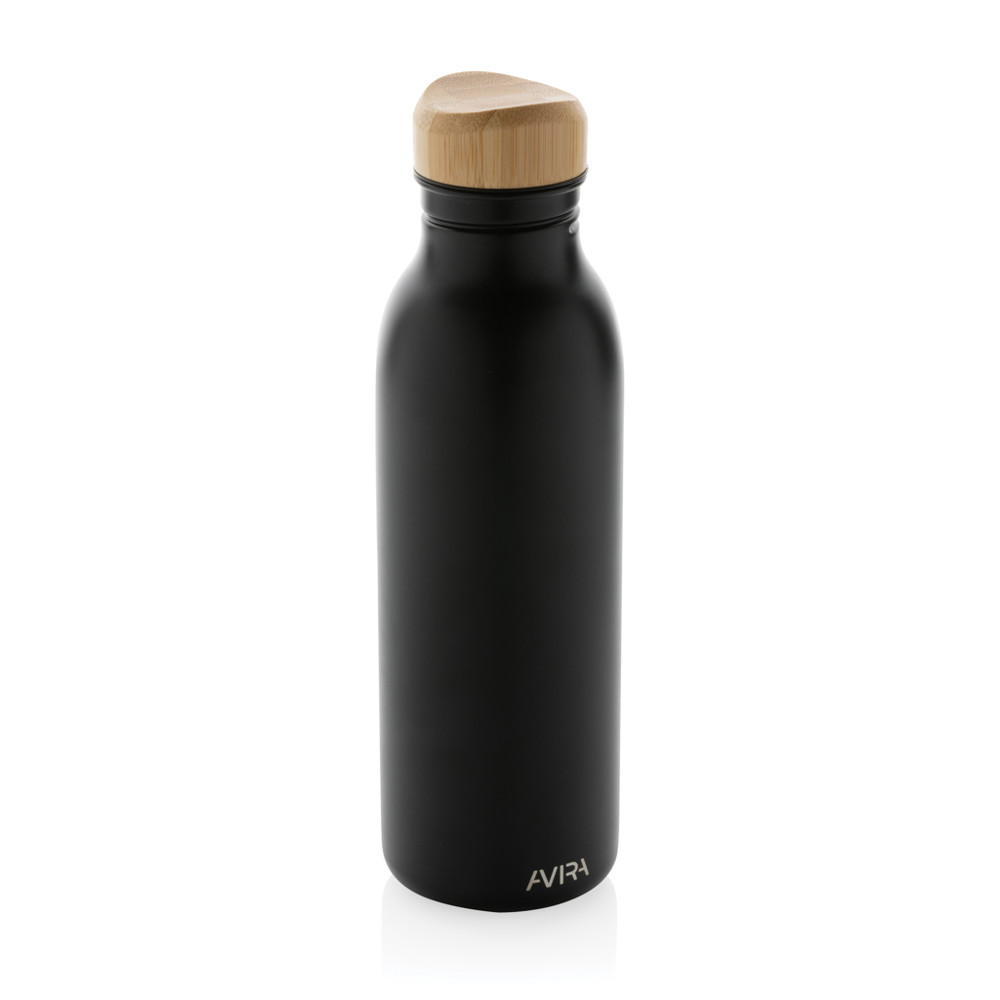 Avira Alcor RCS Re-steel single wall water bottle 600 ML - black (± PMS Black)