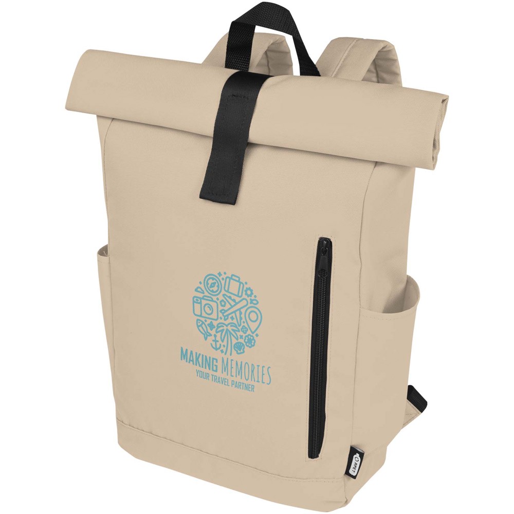 Byron 15.6" GRS RPET roll-top backpack 18L