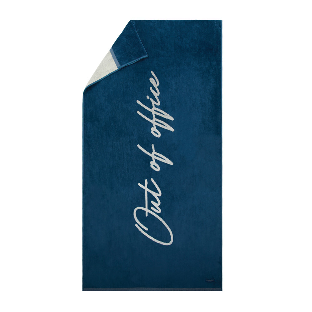 Vinga Lounge chair towel - navy, beige (± PMS 19-4324 TPG/ ± PMS 11-0606 TCX)