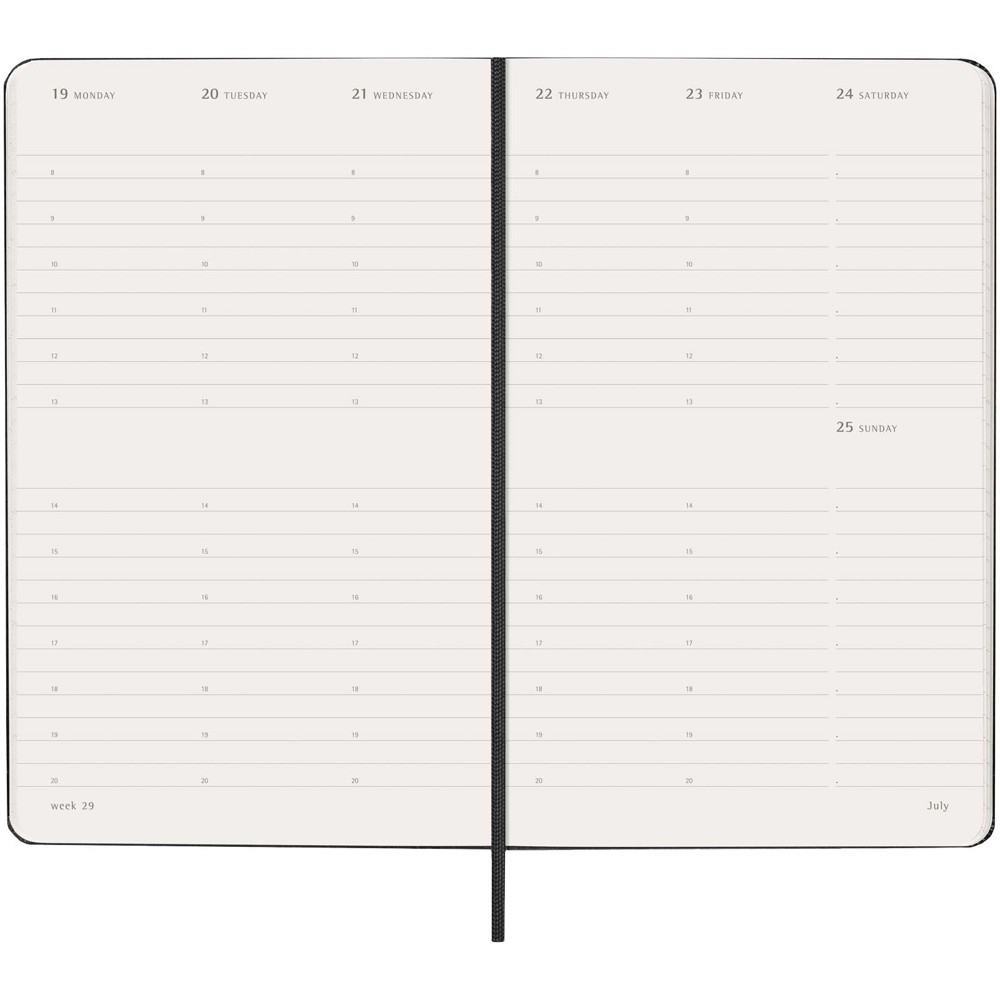 Moleskine hard cover 12 month L weekly planner vertical