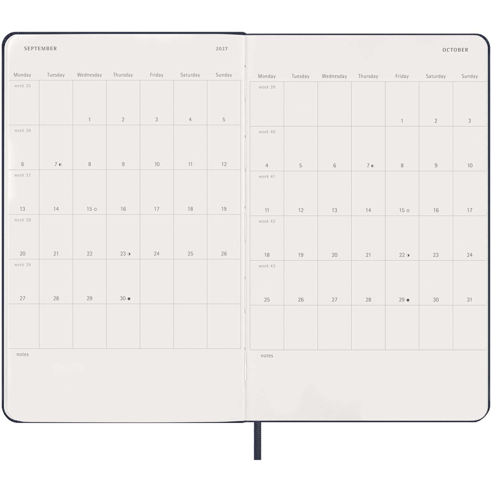 Moleskine hard cover 12 month L daily planner
