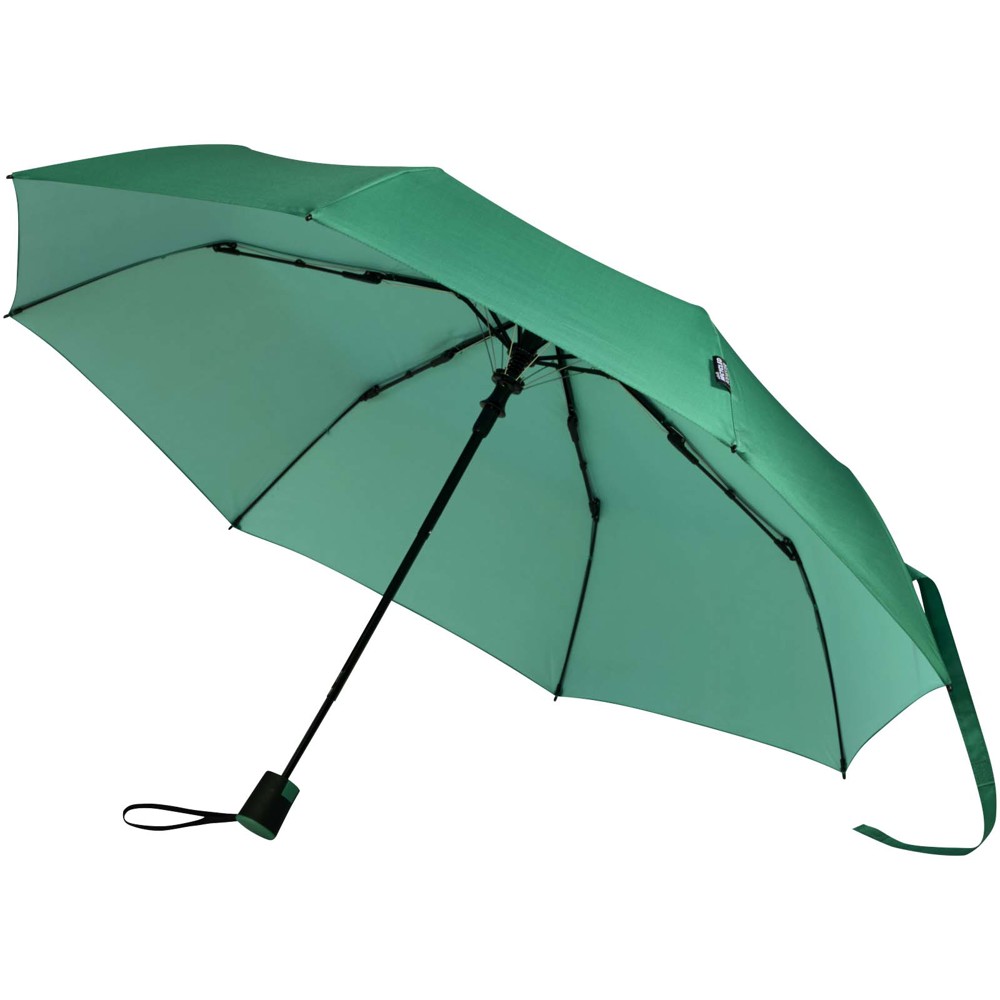 Agnes 21" foldable auto open RPET umbrella - Green