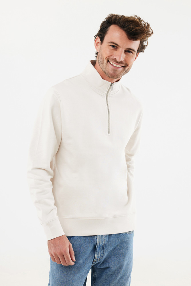 IQONIQ Elgon recycled cotton quarter zip sweater